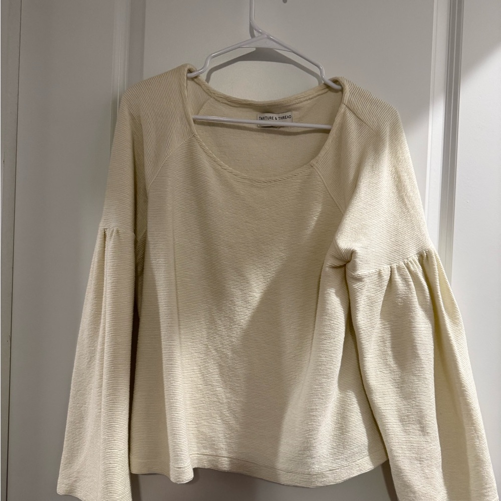 Madewell Cream Long Sleeve Top